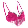 thumbnail image 3 of Sujetador Para Danza Del Vientre Con Lentejuelas Brillantes Y Borlas En La Parte Superior Party Club Rose Red Sunnimix Sujetador de danza del vientre para mujer, 3 of 8