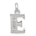 thumbnail image 1 of 925 Sterling Silver Cubic Zirconia Cz Dainty Letter E Initiale Nom Monogramme Collier Pendentif Pendentif, 1 of 5