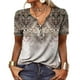 thumbnail image 2 of Camisa Personalizada para Mujer Cuello en V Manga Corta Estampado Floral Jersey Top con Botones Camiseta con Cuello de Botón para Mujer ANGGREK Otros, 2 of 5