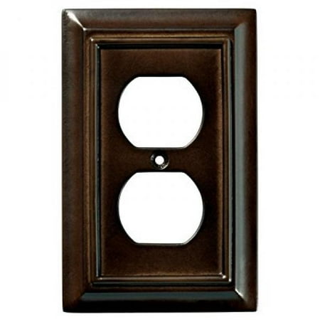 Brainerd 126340 Wood Architectural Single Duplex Outlet Wall Plate / Switch Plate / Cover, Espresso