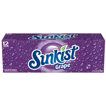 Sunkist Grape Soda, 12 fl oz, 12 pack