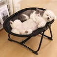 thumbnail image 6 of Elevated Cat Hammock Bed, Portable Foldable Elevated Pet Bed Breathable Mesh, Multifunctional Furniture Portable with Storage Bag for Pets Cats(C), 6 of 9