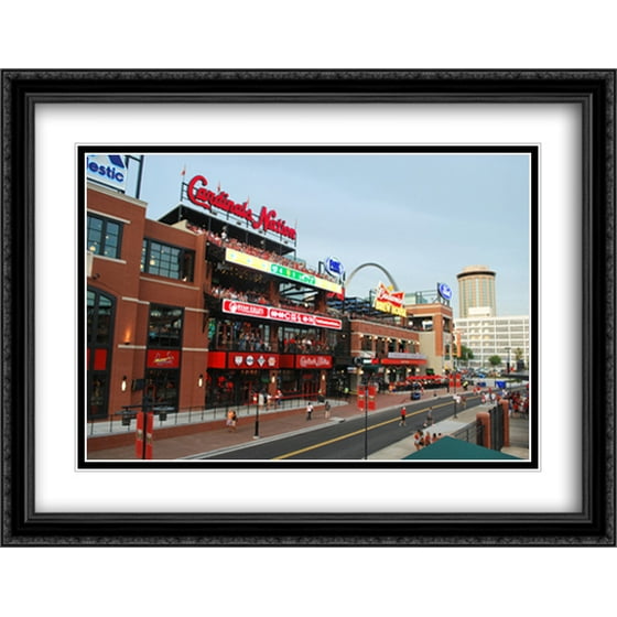 Busch Stadium 2x Matted 36x28 Large Black Ornate Framed Art Print Busch Stadium 2x Matted 36x28 Large Black Ornate Framed Art Print From The Series