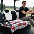 thumbnail image 5 of XYZCANDO 250th Anniversary American Flag Floral Golf Cart Seat Cover | 4 Pockets Non-Slip Washable Universal Accessory for 2-Seat Golf Cart, 5 of 9