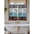 thumbnail image 7 of Kitchen Curtains 45 Inches length, Laundry Room Window Treatment Curtain Drapes, Wash Dry Fold Repeat Splicing Colorful Wood Lightweight Window Panels for Living Room Bedroom, 52"x45", 2 Panels, 7 of 7