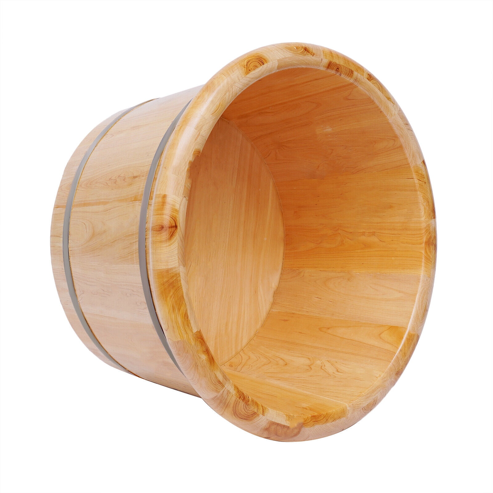 Natural Wooden Foot Bath Bucket Soaking Foot Tub Sauna with Massager Roller+Lid 30 Min Keep Warm