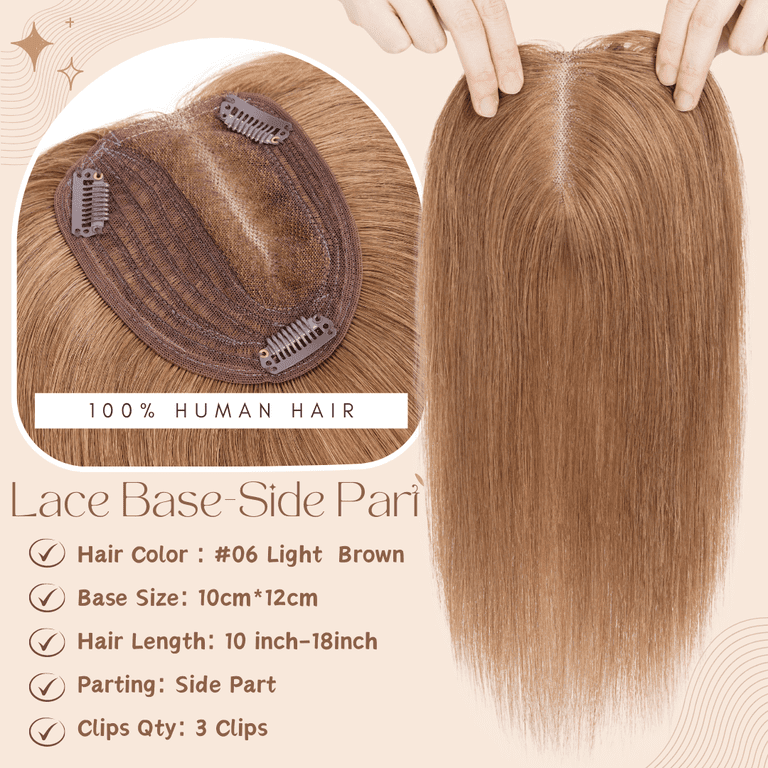 Benehair 10*12cm Side Part Clip In Hairpiece 100% Remy Real  display picture 1