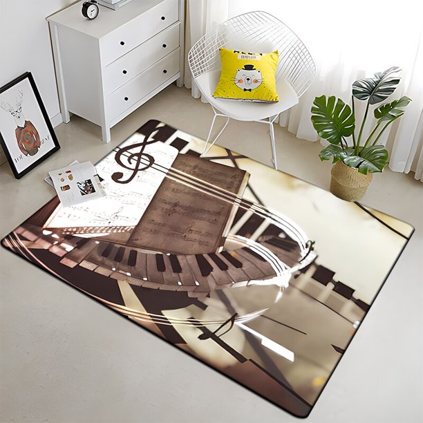 Alfombrilla de suelo de dormitorio con estampado de guitarra Musical para el hogar, sala de estar, oficina, triangulación de envíos1360x90cm (23x35 pulgadas)60x90cm (23x35 pulgadas) zhangyuxiang unisex