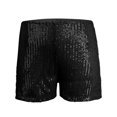 thumbnail image 4 of CIENVNSTG Women's Sequins Elastic High Waist Shorts Straight Leg Sparkly Glitter Bottoms for Party Gathering Night Event And Fashion Casual Styling Black Black L, 4 of 6