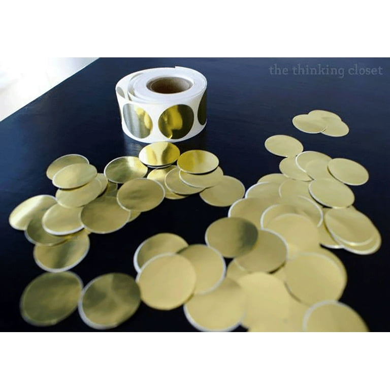 Small Metallic Gold Heart Stickers 1/2 Round
