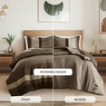 thumbnail image 2 of Regency Heights Full/Queen Comforter Set Brown, 3 Pieces Faux Suede Comforters Full/Queen Size, Pieced Bedding Comforters Sets, Cozy Comforter Bed Set, Machine Washable, 2 of 8