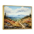 thumbnail image 2 of Designart "Vista Vista in Beige Blue Mountains" Landscapes Floater Framed Wall Art Print, 2 of 7