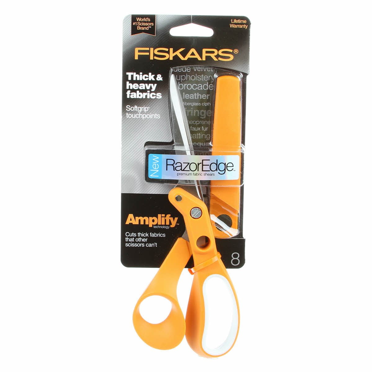 Fiskars 8" Amplify RazorEdge Fabric Shears, 1 Each