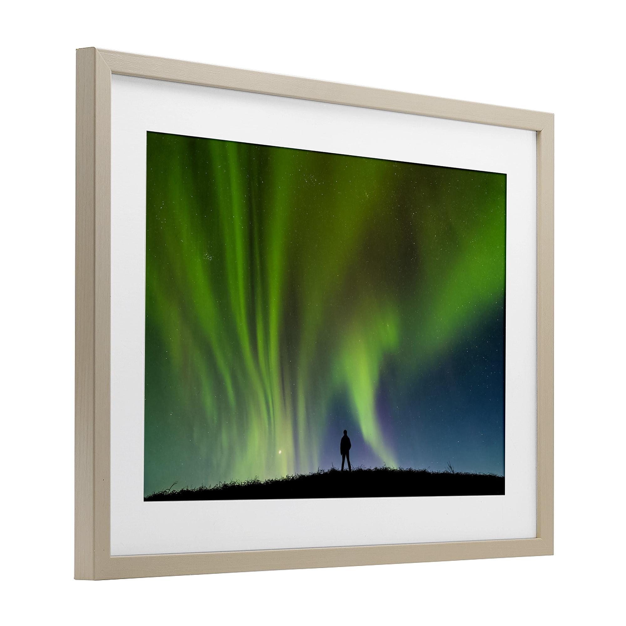 Stupell Industries Envelop Northern Lights Silhouette Birch Framed Print Under Glass, design by Shelley Carlisle