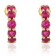 thumbnail image 3 of VR Jewels Dainty 18K Solid Yellow Gold 1.95 Carats Ruby Huggie Hoops- Earrings For Her, 3 of 4