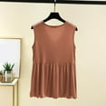 thumbnail image 5 of UPPADA Summer Basic Tank Tops for Women Solid Irregular Hem Tees Flowy Trendy Casual Sleeveless Shirts Cute Tees Khaki,M, 5 of 7