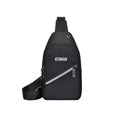 thumbnail image 2 of uublik Mens Canvas Sling Bag Small Crossbody Backpack Hiking Daypack Rucksack For Men Women Outdoor Cycling Travel, Black, 2 of 7