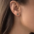 thumbnail image 3 of Decadence Yellow Gold Plated 925 Sterling Silver 7x5mm Pear Cut Created Green Emerald May Birthstone Screwback Stud Earrings, 3 of 7