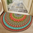 thumbnail image 3 of DizeyBoyo Half Round Doormat Ethnic Floral Semi Circle Area Rug Non Slip Indoor Outdoor Entrance Half Moon Rug Absorbent Durable Washable Front Floor Mat for Kitchen Bedroom Patio Fireplace, 3 of 10