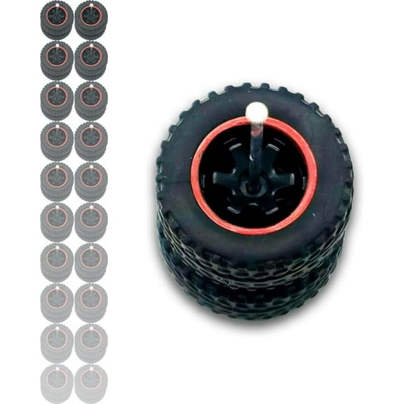 Hot 1/64 Wheels Off Road for Diecast Model Cars Truck (Red Circle, 10 Sets / 1 Box), Sporty, JDM, Muscle, Off-Road Style Miniature Modified Accessories