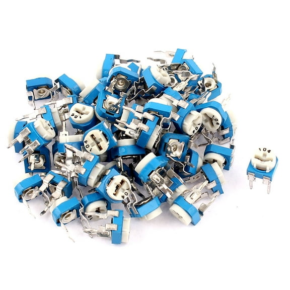 Unique Bargains 60Pcs URW-065 100K Ohm 3 Pins Trimmer Potentiometer Adjustable Resistor