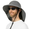 thumbnail image 2 of SUN CUBE Wide Brim Sun Hat with Neck Flap, Fishing Hiking for Men Women Safari, Neck Cover for Outdoor Sun Protection UPF50+ | Gray, 2 of 8