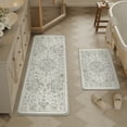 thumbnail image 6 of BERTHMEER Kitchen Rugs for Floor 2 Piece, 17.3"x30"+17.3"x47" Anti Fatigue Waterproof Green Kitchen Mats, Non Slip Comfort Standing Mat Rug for Home, Sink, Laundry, Green, 6 of 9