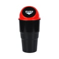 thumbnail image 1 of Portavasos genérico para coche, bote de basura con tapa, cubo de basura pequeño para coche, cubo de almacenamiento para coche tapa roja, 1 of 9
