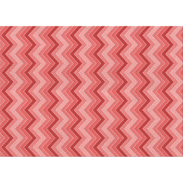 Ahgly Company Machine Washable Indoor Rectangle Transitional Light Coral Pink Area Rugs, 2' x 3'