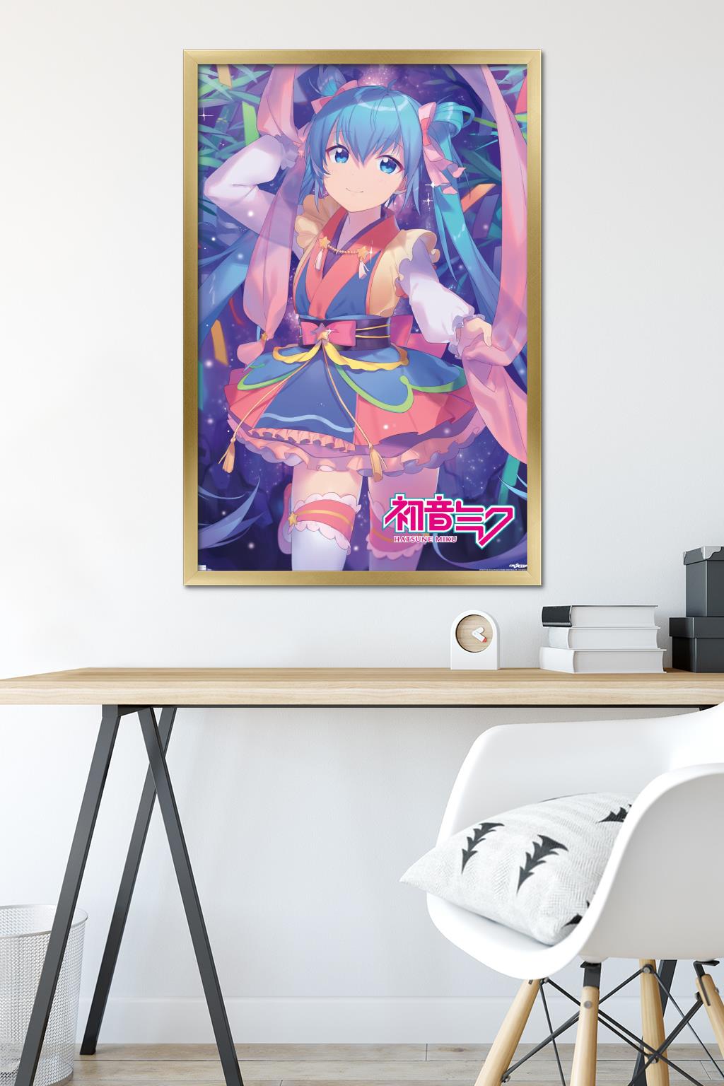 Hatsune Miku - Ribbons Wall Poster, 22.375" x 34" Framed