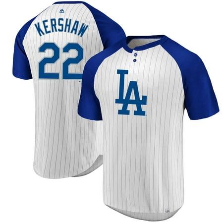 Clayton Kershaw Los Angeles Dodgers Majestic Everything in Order Pinstripe Name & Number T-Shirt -