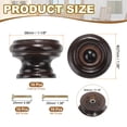 thumbnail image 2 of Uxcell Boutons de Cabinet, Bouton de Commode Rond Poignées en Bois Poignées de Tiroir avec Vis Brun Foncé, 2 of 7