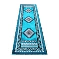thumbnail image 2 of Emma + Oliver 2x7 Turquoise Southwestern Style Accent Rug with Olefin Facing and Natural Jute Backing Suitable for Multiple Floor Types, 2 of 6