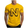 thumbnail image 2 of Vetsdori Mens Yellow Shirts Graphics Sports Pullover Fashion Stretch Travel Fitness Big and tall T-Shirts for Men Short Sleeve, 2 of 5
