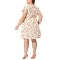 thumbnail image 3 of MODA NOVA Juniors Plus Size Summer V Neck Dirty Floral Peplum Midi Dress, 3 of 6