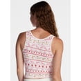 thumbnail image 3 of No Boundaries Cotton Stretch Ribbed Cropped Tank Top, Women's XS-XXXL, 3 of 5