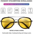 thumbnail image 3 of Gafas de sol retro steampunk redondas steampunk con doble puente A, 3 of 5