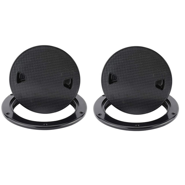 YaeMarine 2-Pack 4", 6", 7" Boat Deck Cover Marine Inspection Hatch Deck Plate Access & Lid Round Non-Slip RV Black (6")