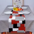 thumbnail image 4 of Irregular Geo Cotton Linen Table Runner Dresser Scarves,White Grey Black Red Abstract Geometric Table Runners for Dinning Table,Farmhouse Kitchen Decor,Holiday Dinner Decoration-14x72 Inch, 4 of 8