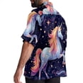 thumbnail image 3 of Starry Unicorn Men's Short Sleeve Beach Shirts Hawaiian Button Down Casual Summer Printed Unisex Top, 3 of 6