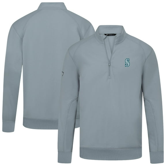 Men's Levelwear  Gray Seattle Mariners Upright Insignia Tri-Blend Quarter-Zip Pullover