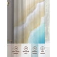thumbnail image 5 of Light Blue Beige Beach Sheer Curtains 2 Panels Set Abstract Gradient Sandy Ocean Waves Sheer Window Curtains Light Filtering Rod Pocket Voile Drapes for Bedroom Living Room 52"x54", 5 of 8