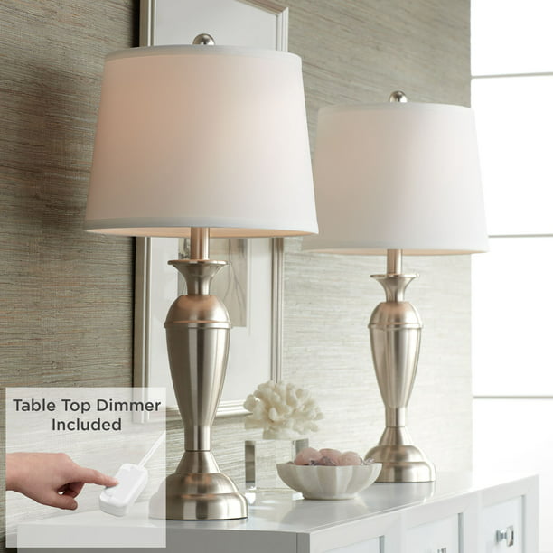 Regency Hill Contemporary Dimmable, Matching Side Table Lamps