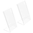 thumbnail image 5 of Zoyueyie 2pcs Sign Holder with Vertical Slanted Back Clear Sign Holder Picture Photo Frames Flyer Document Paper Display Stand for Office Desktop, 5 of 10