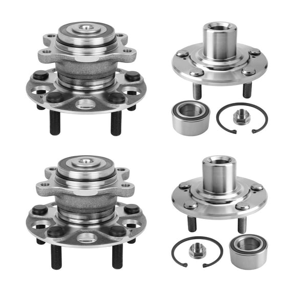 AutoShack Front & Rear Wheel Bearing Hub Assembly Repair Kit Replacement for 2006-2011 Honda Civic 4-PC Set