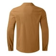 thumbnail image 5 of GZWYHT Mens Casual Button Down Shirts,Mens Shirts Male Summer Cotton Solid Casual Plus Size Loose Shirt Mens Turn Down Collar Long Sleeve Shirt Long Sleeve Shirts,Linen Shirts Khaki 3XL, 5 of 5