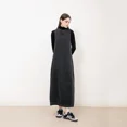 thumbnail image 5 of AP nuevo 2025, otoño, vestido vaquero sin mangas para mujer, cárdigan tejido negro, estilo de moda, 5 of 5