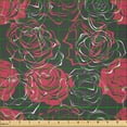 thumbnail image 2 of Ambesonne Floral Fabric by the Yard Microfiber, Ombre Rose Blooom Art, 1 Yard, Charcoal Grey Magenta, 2 of 2