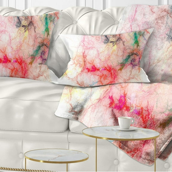Designart Sparkling Red Stormy Sky - Abstract Throw Pillow - 12x20