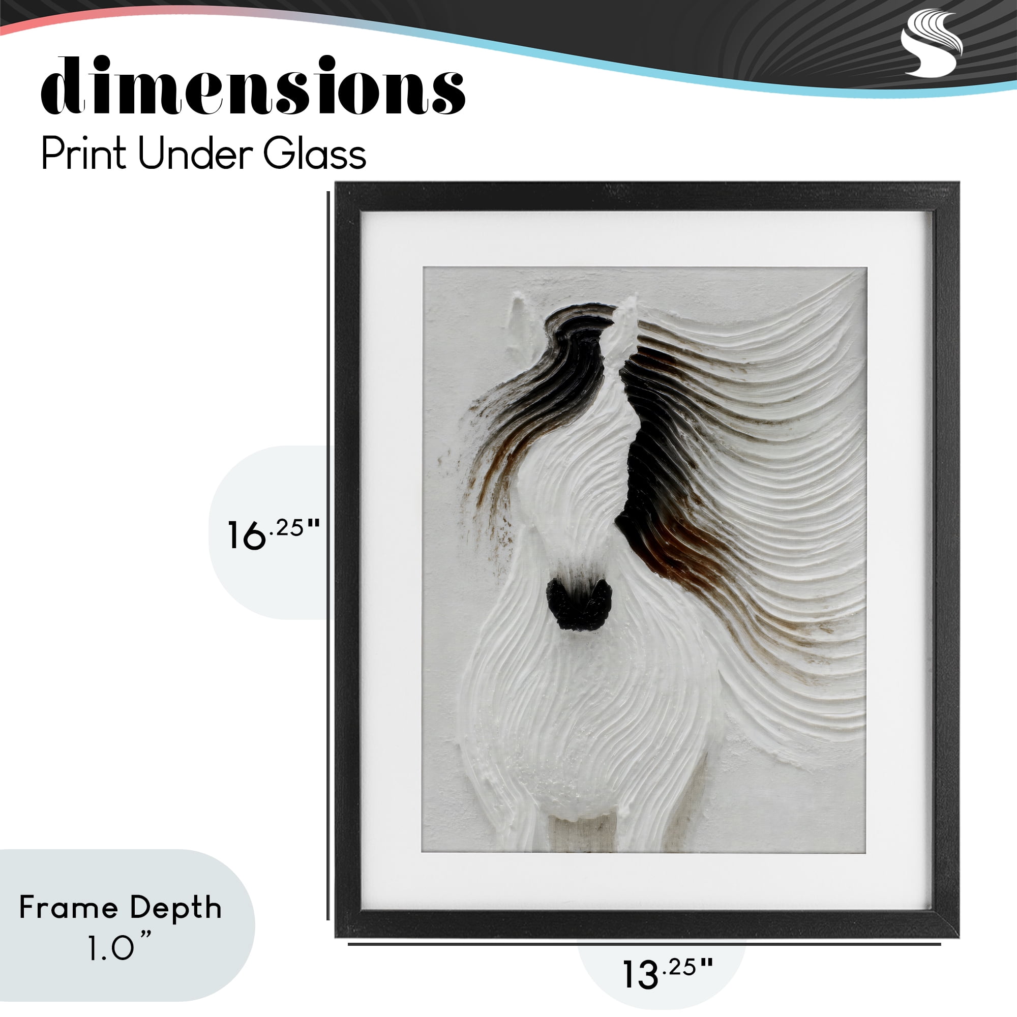 Stupell Industries Grooved Horse in Flowing Motion Black Framed Print Under Glass, design by Ink Drop Loft